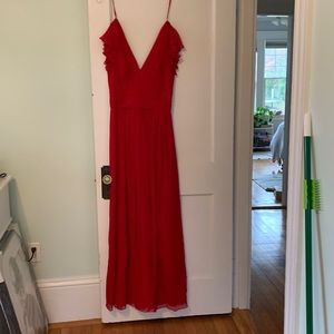 Jill Stuart flutter sleeve gown. Slit up the leg 100% silk with acetate lining.